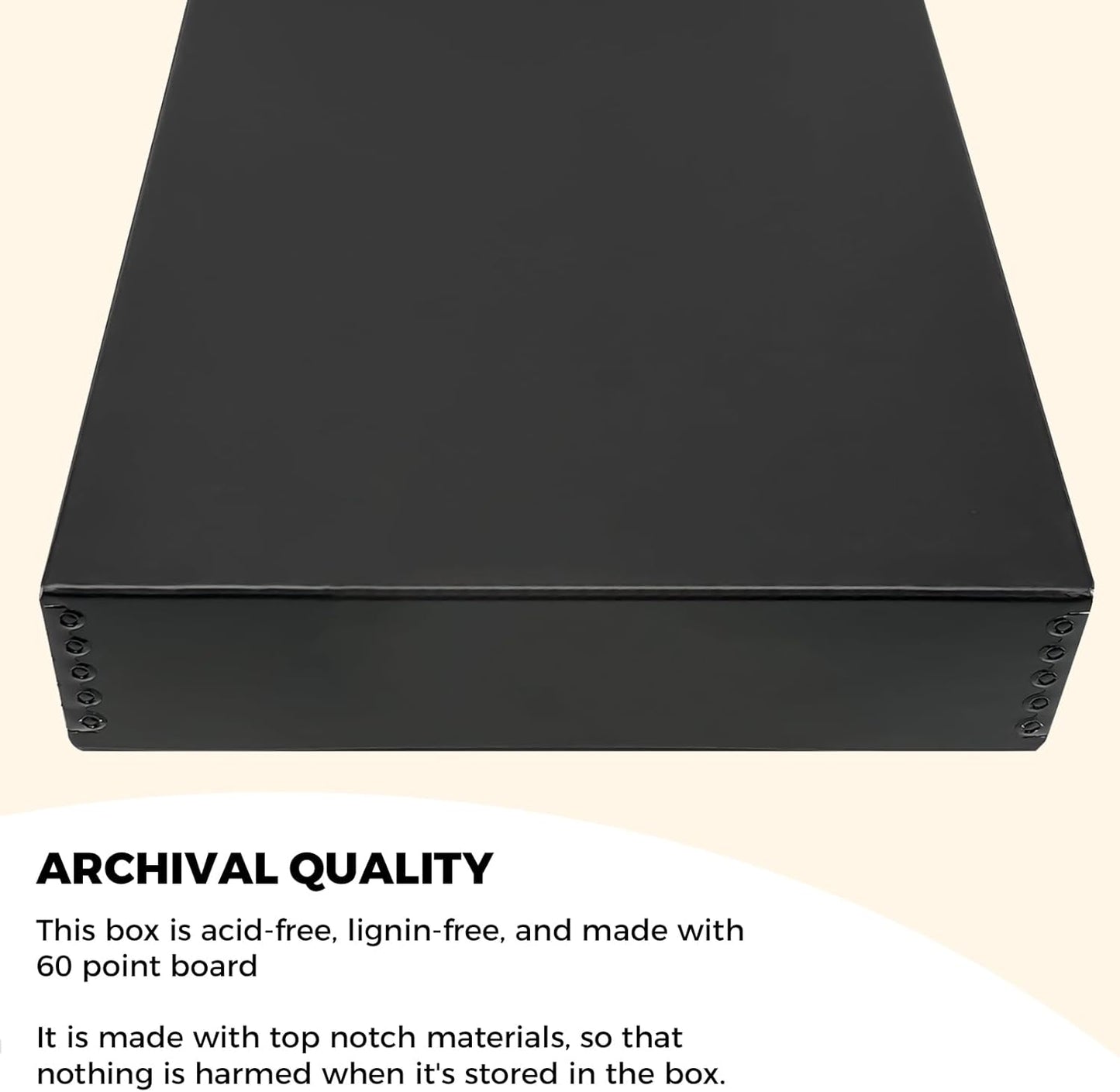 Golden State Art, Acid Free Archival 11x14 Museum Photo Storage Box, Acid-Free Drop Front Box with Metal Edge, Preserve Documents, Prints, Poster, Photographs, Arts And Crafts, Black