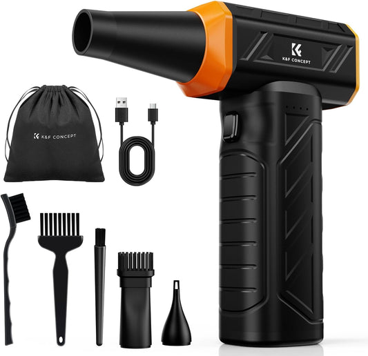 K&F CONCEPT Long-Lasting Compressed Air Duster, 8000mAh-150min Endurance| 150000RPM|LED Light|3 Gear Adjustable|Rechargeable Brushless Motor|for Computer, Keyboard, Car, Home