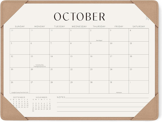 Jotsome Desk Calendar 2025-2026 with Desktop Mat, Desk Pad Calendar From Now to December 2026 14x10.5 inch, Desk Blotter Calendar for Home Office and School, Easy Planning, Apricot