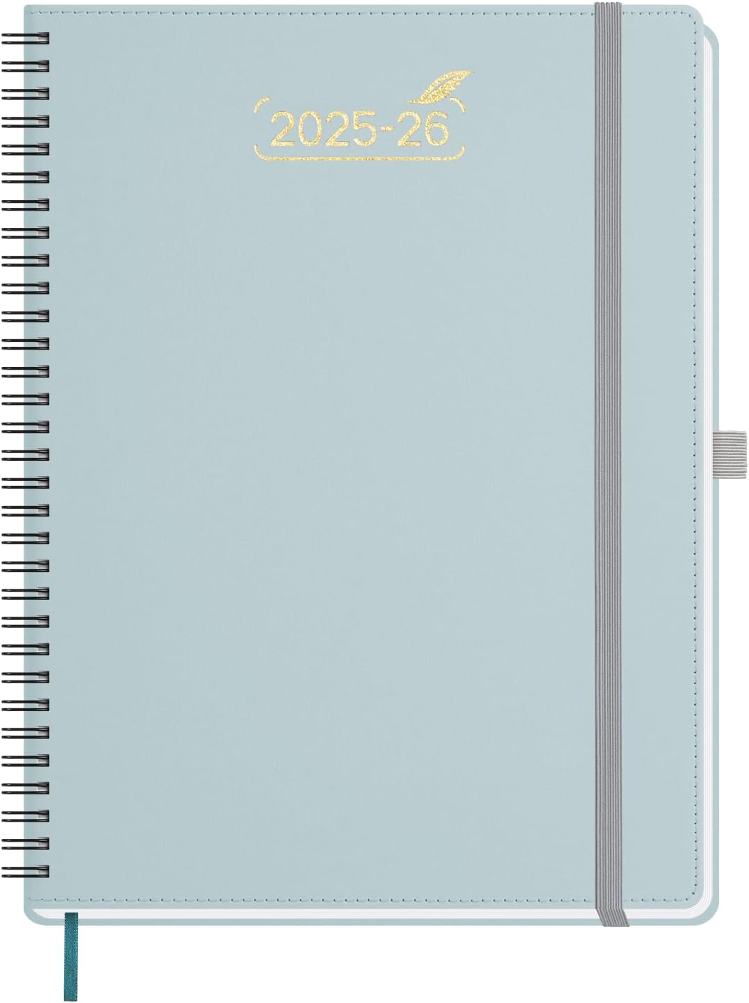 BEZEND Weekly Planner 2025-2026 with 2 Columns, 8.5" x 11" Academic Calendar 18 Months (Jul 25-Dec 26) Life Work Appointment Book with Monthly Tab, PU Leather Softcover Spiral - Dutch Blue