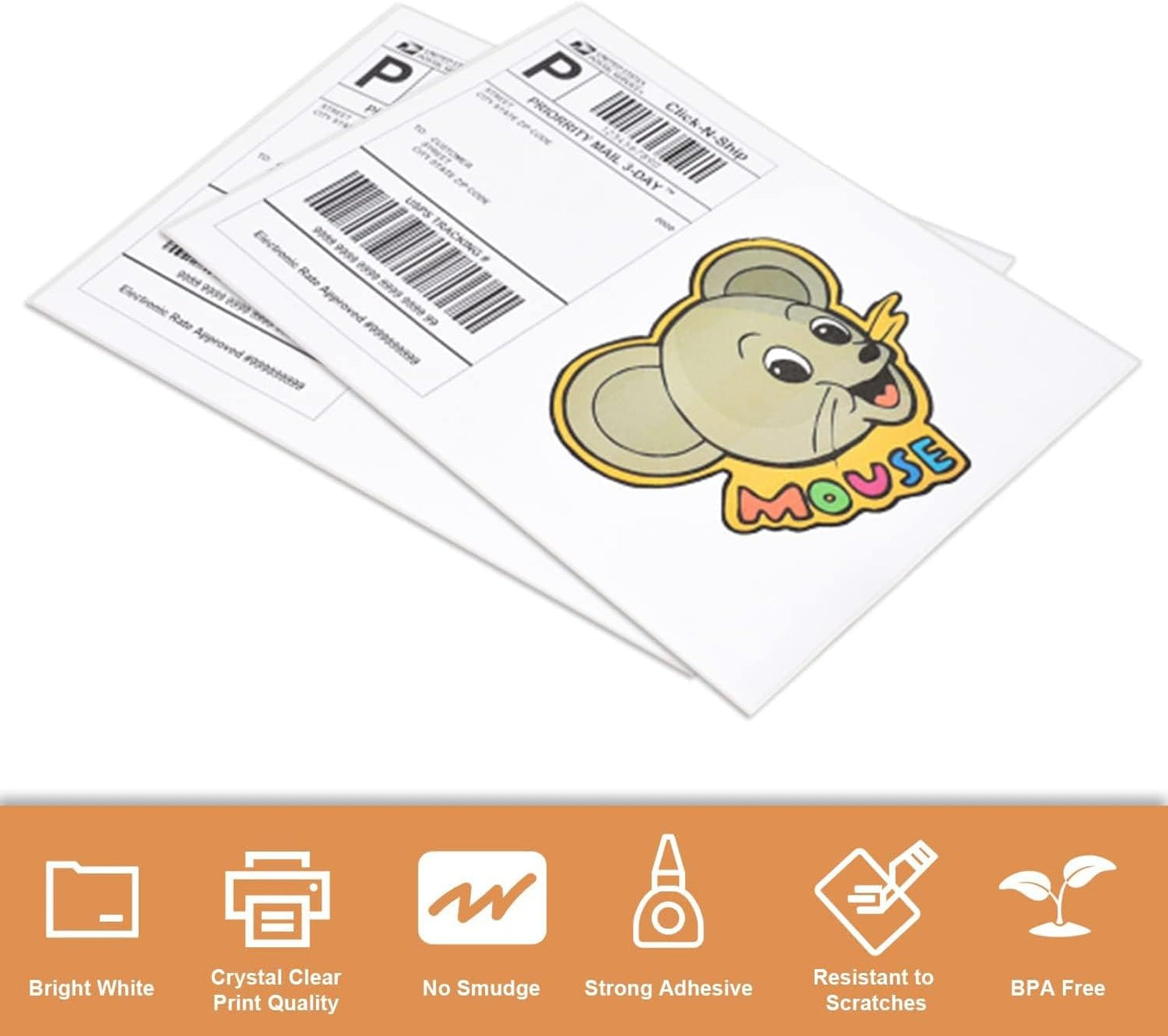 Full Sheet Labels 8.5 X 11, White Matte Sticker Paper, Laser/Inkjet Printing, 2000 Sheets, 2000 Labels, 1 Up Shipping Mailing Address Storage Bin Labels Stickers 8-1/2" x 11"