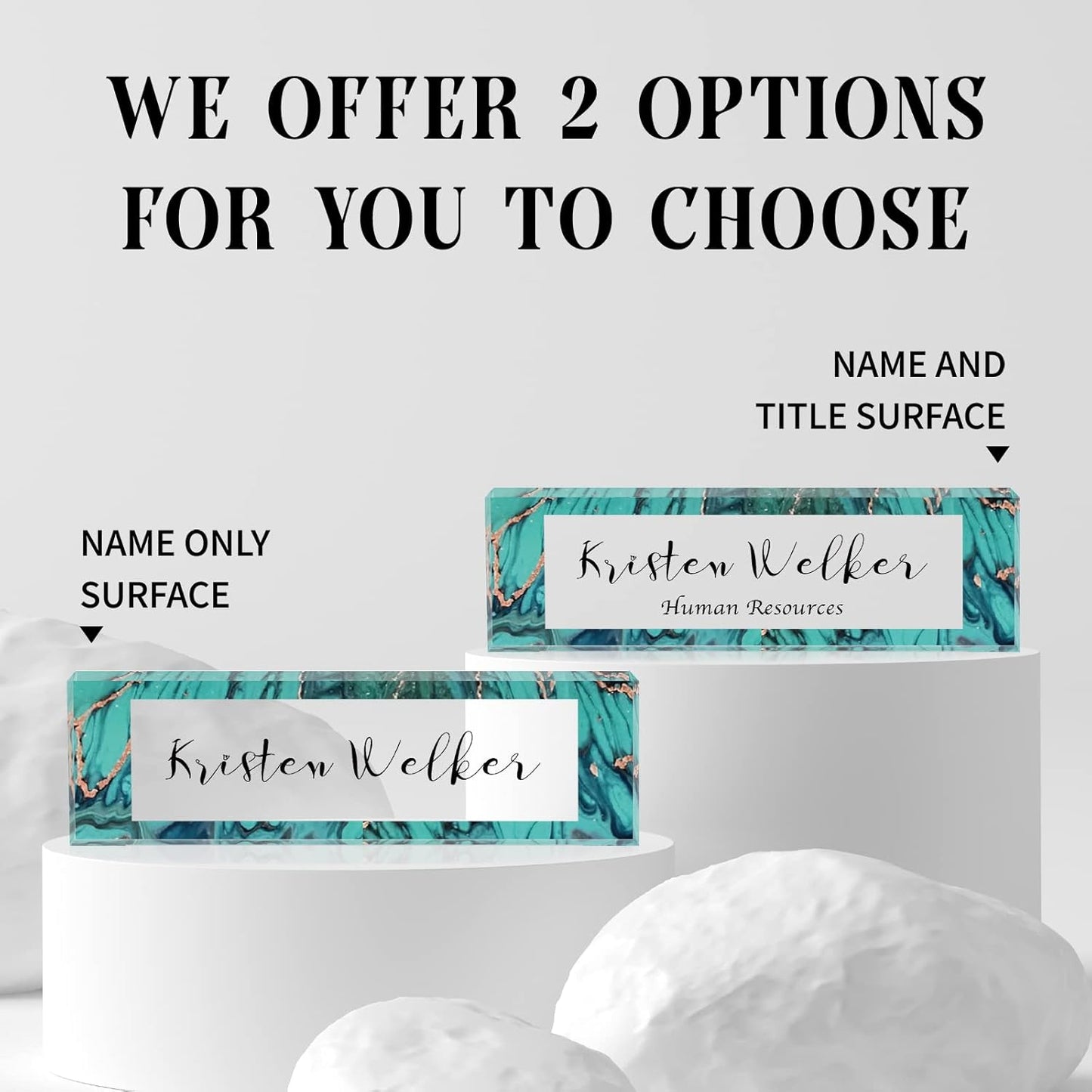 Gowelly Office Desk Name Plate Personalized |Custom Name Plates for Desk| Custom Employee Appreciation Gifts | Office Gifts for Women, Boss, Employee, Teacher, Social Worker-1