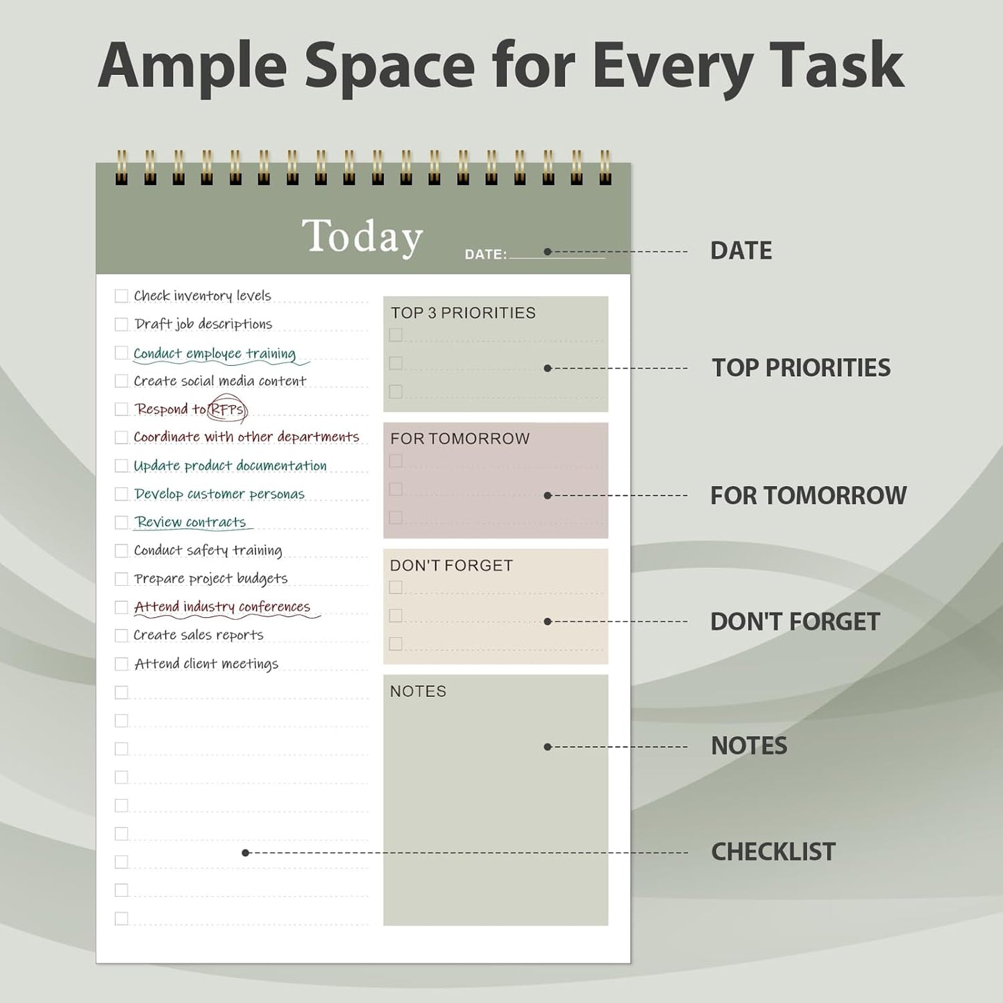 Weekly To Do List Notepad, Undated Planner with 52 Sheets (6.5''x8.9''), Desk Weekly Planner for Women & Man, Home School & Work