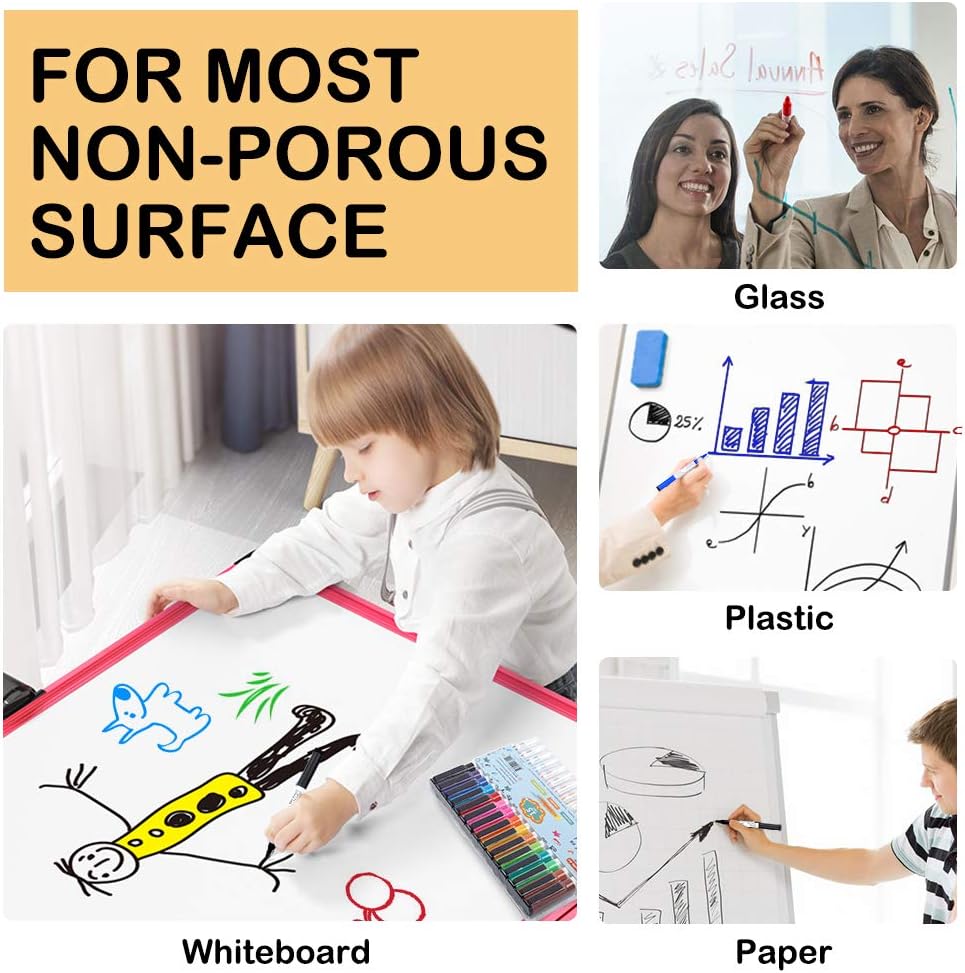 Shuttle Art Dry Erase Markers, 15 Colors Magnetic Whiteboard Markers with Erase,Fine Point Perfect For Writing on Whiteboards, Dry-Erase Boards,Mirrors for School Office Home