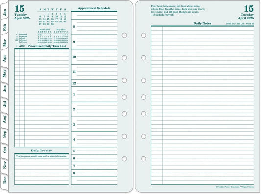 FranklinCovey - Original Two Page Per Day Ring-Bound Planner (Jan 2026 - Dec 2026, Classic)