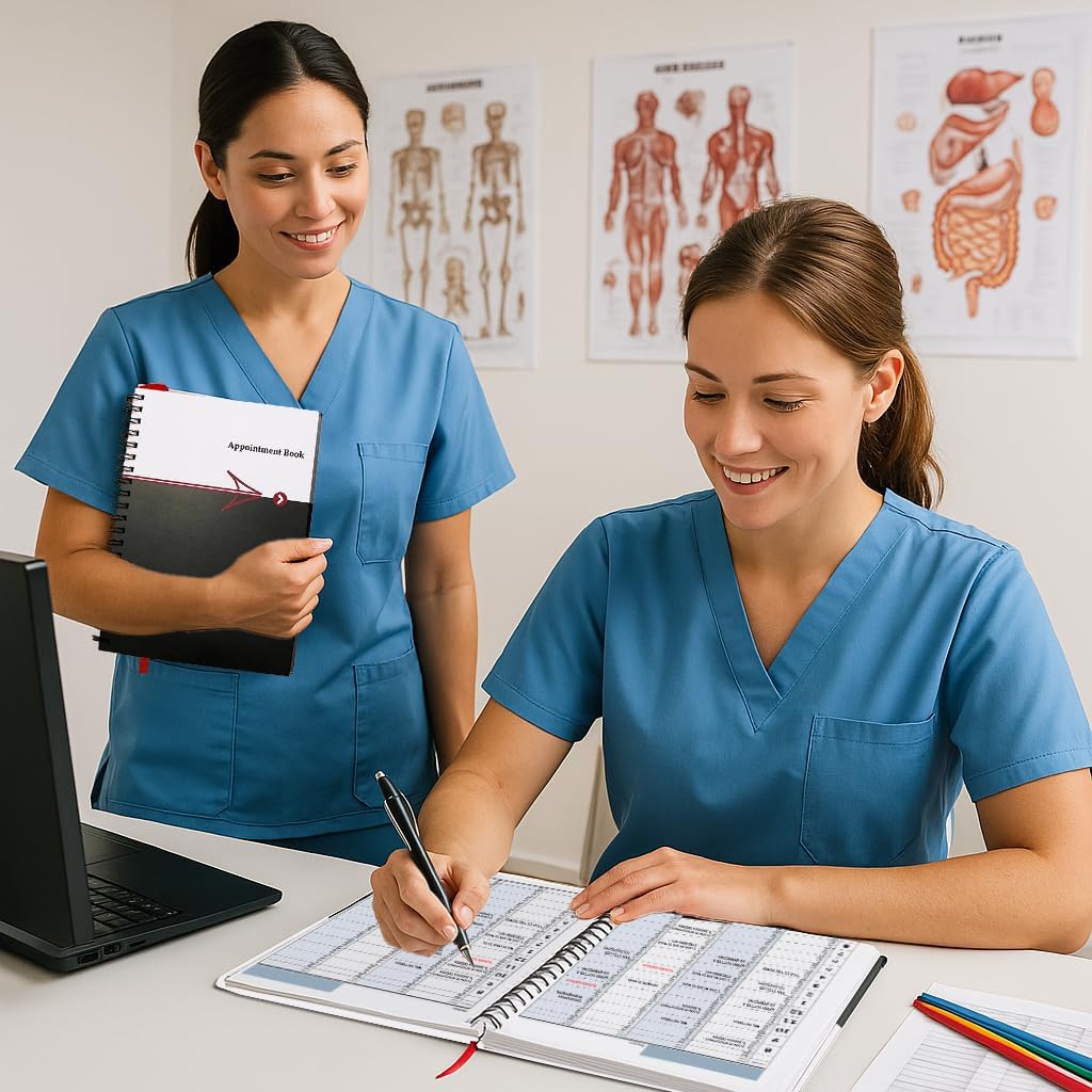 Business Appointment Book with 15-Minute Slots, Undated 2-Year Planner, Large Hardcover, Multiple Schedules, Daily/Hourly