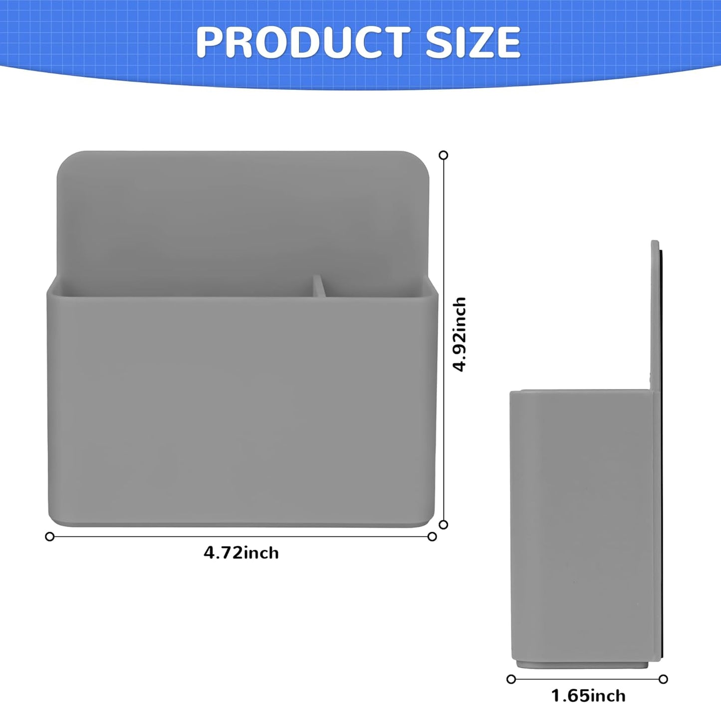 Magnetic Dry Erase Marker Holder, Magnetic Pen Holder for Fridge, Magnetic Marker Holder, Whiteboard Marker Holder for Locker Accessories, School, Office, Home, Magnetic Cup, 1 Pack, Grey