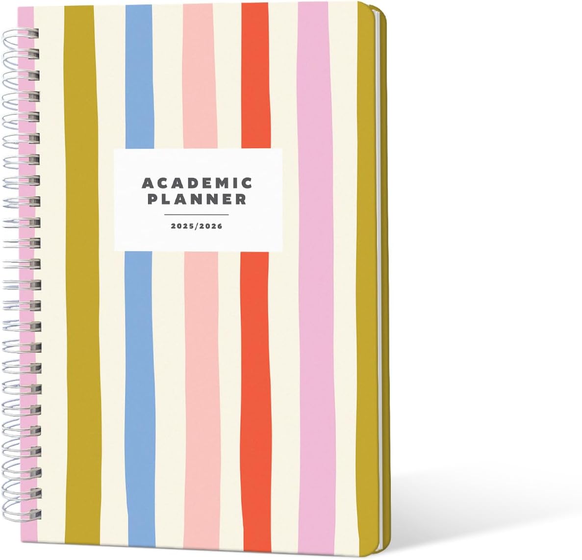 Sweetzer & Orange Academic Planner 2025-2026 – Student Planner for August 2025 to July 2026 – Weekly & Monthly Layout – Sturdy Cover & Stickers – Multicolor Stripes Design – 5.5” x 8.5”