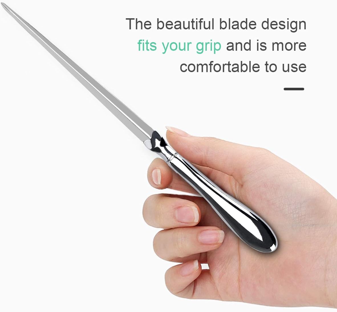 Letter Opener 2 Pieces Silver Envelope Opener Knifes Metal Letter Opening Knife 9 Inches Envelope Slitter (Silver)