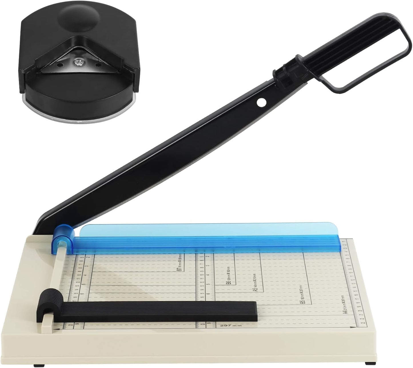 12" Guillotine Paper Cutter, A4 Paper Cutter, Heavy Duty 12-Sheet Capacity Trimmer with Corner Rounder for Cardstock, Photos, Scrapbooking, Crafts, Laminating, Cardboard, Labels & Coupons