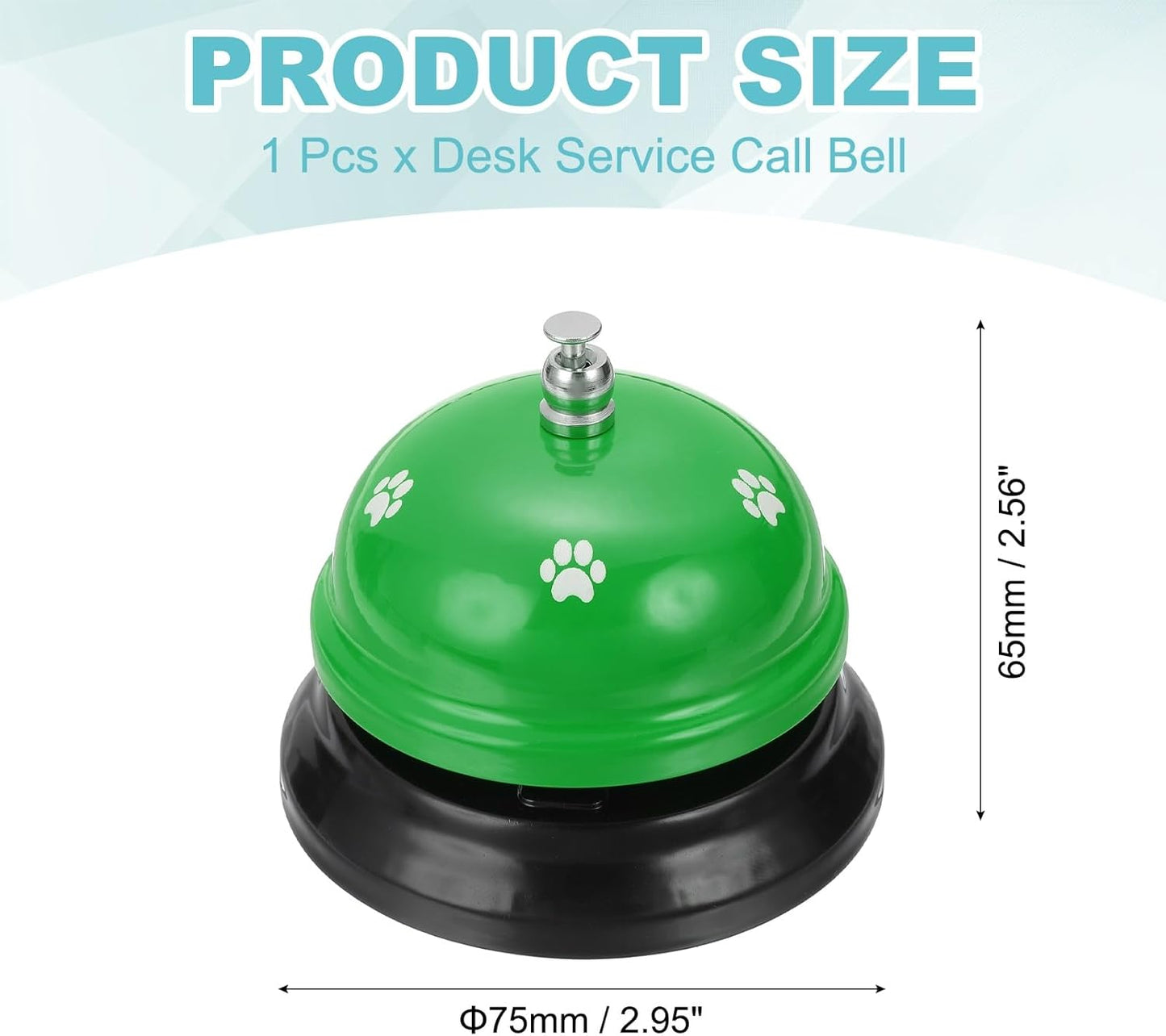 uxcell Desk Service Call Bell, 2.95 Inch Metal Dinner Service Bell Ring for Hotel Restaurant Reception Area and Wedding Party Events, Green