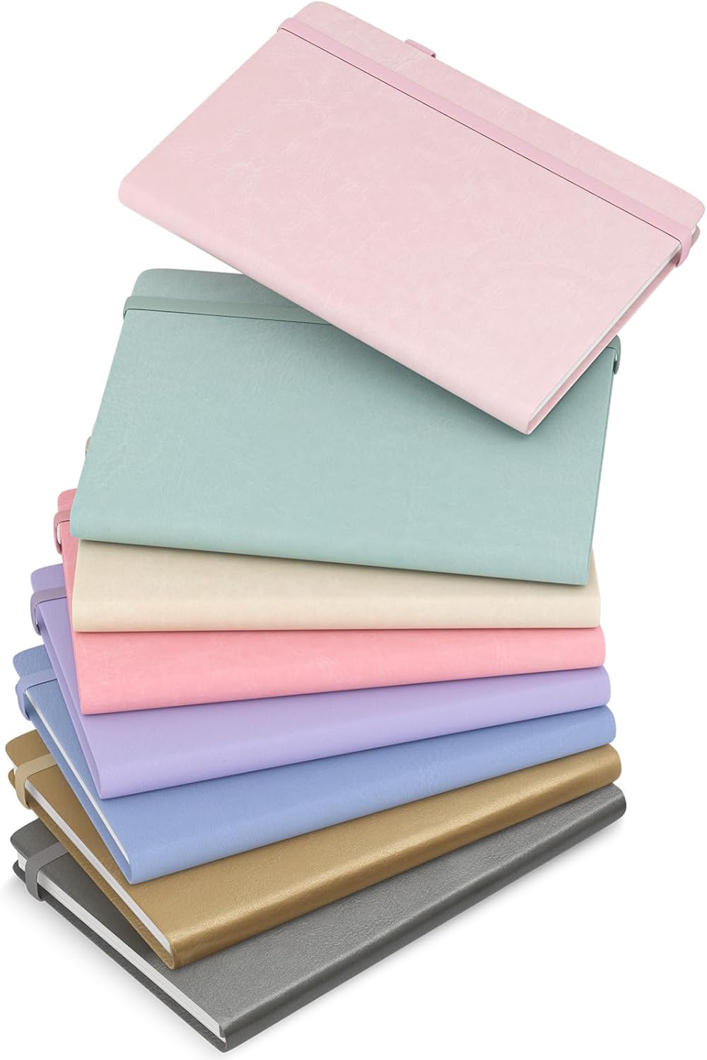 Oucaru Lined Journal Notebook, 8 Pack, 180 Pages, A5 Journals for Writing, 100 GSM Thick Paper, Small Notebooks Daily Journal for Women Men Work, Business, School, Travel Supplies