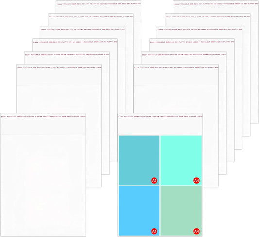 18" x 24" Clear Adhesive Cellophane Bags 100pcs Large Self Sealing Cello Bags Resealable OPP Poly Bags 1Mil for Clothes Art Gifts Prints Posters Garment Magazine Handicraft Photos Brochure Documents