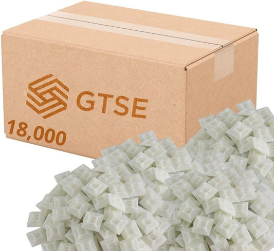 GTSE 18,000 Full Carton Of White/Clear Screw Mounts, Zip Ties Up To 0.2" Wide, Saddle Type Zip Tie Anchors