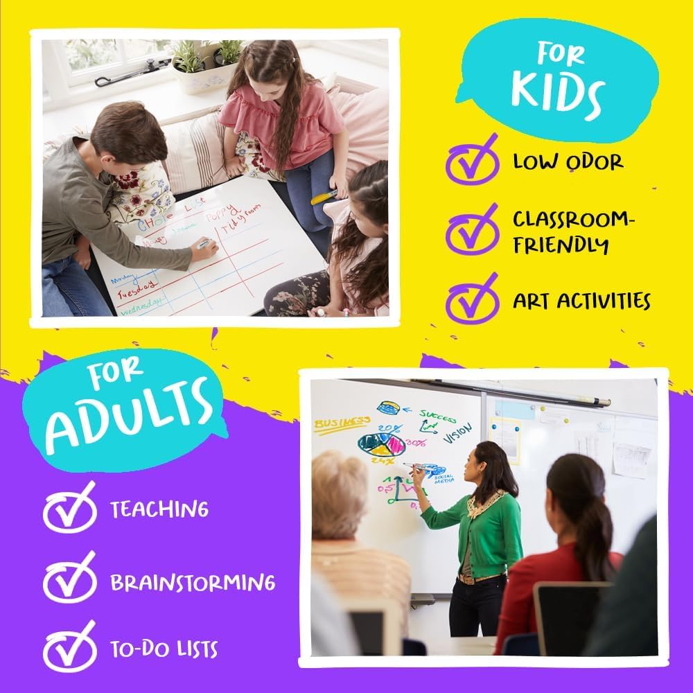 Chalkola Dry Erase Markers Fine Tip (15 Pack, 12 Colors) | Thin Point Dry Erase White Board Pens - Non toxic, Low Odor Whiteboard Markers for Kids, Teachers, Office, School, Classroom Supplies