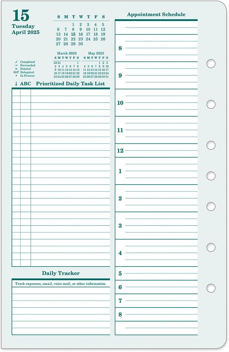 FranklinCovey - Original Two Page Per Day Ring-Bound Planner (Classic, Apr 2025 - Mar 2026)