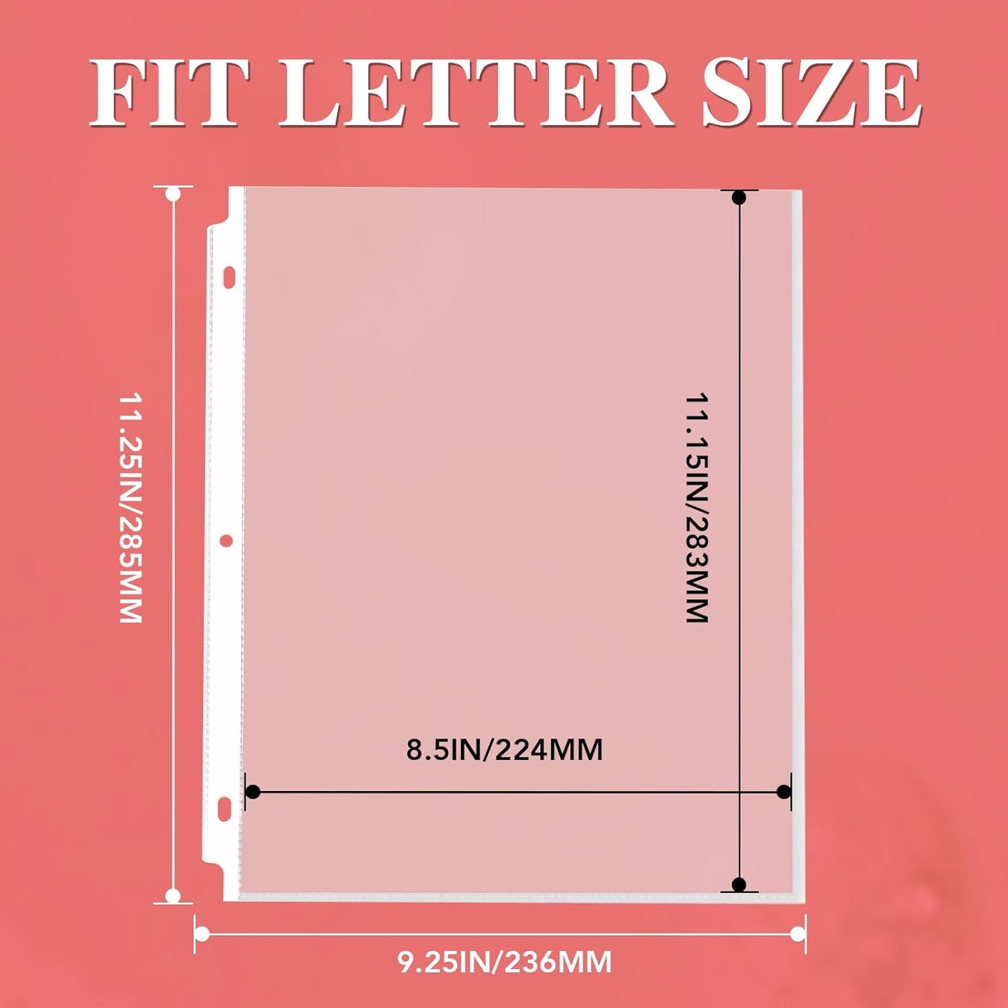 200 Pack Sheet Protectors 8.5 x 11 inch Clear Page Protectors for 3 Ring Binder, Plastic Sleeves for Papers, Document