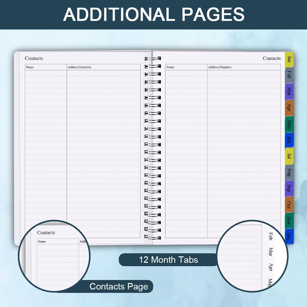2025-2026 Planner - Weekly & Monthly Planner Runs Jul 2025 to Jun 2026, 6.25" x 8.25", 12 Monthly Tabs, 14 Notes Page, Plastic Pocket, Flexible Cover with Twin-Wire Binding, Planners 2025-2026
