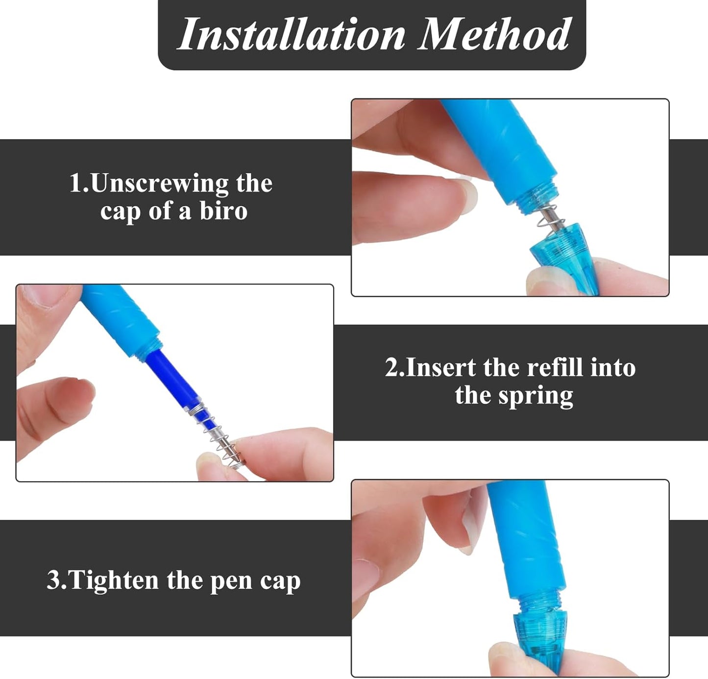 0.7 mm Erasable Gel Ink Pen Refills Compatible with Frixion Friction, Smooth Writing Multicolor Retractable Fine Point Pen Refill for School Office Home Art (Blue &Black &Red, 16)