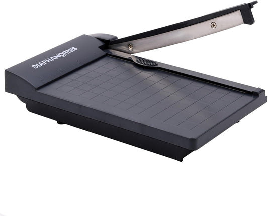 Mini Paper Trimmer,Guillotine Compact Paper Cutter, 1/4-Inch Grid for Precision Cutting, Straight Cuts Up to 3 Sheets, Perfect for Photos,Coupons,Card Making and Small Craft Projects (Grey)