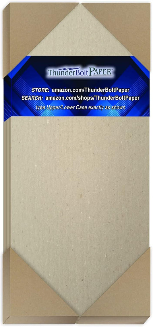 150 Sheets Chipboard 46pt (Point) 4 X 9 Inches Medium Weight Size Fits #10 Envelope .046 Caliper Thickness Cardboard Craft|Packing Brown Kraft Paper Board