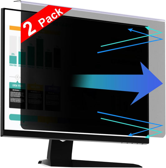 RedANGEL 【2 Pack】 27 Inch Privacy Screen Protector for 16:9/16:10 Widescreen Monitors-Blue Light Blocking,Hanging Design, Anti-Scratch for Desktop Computers