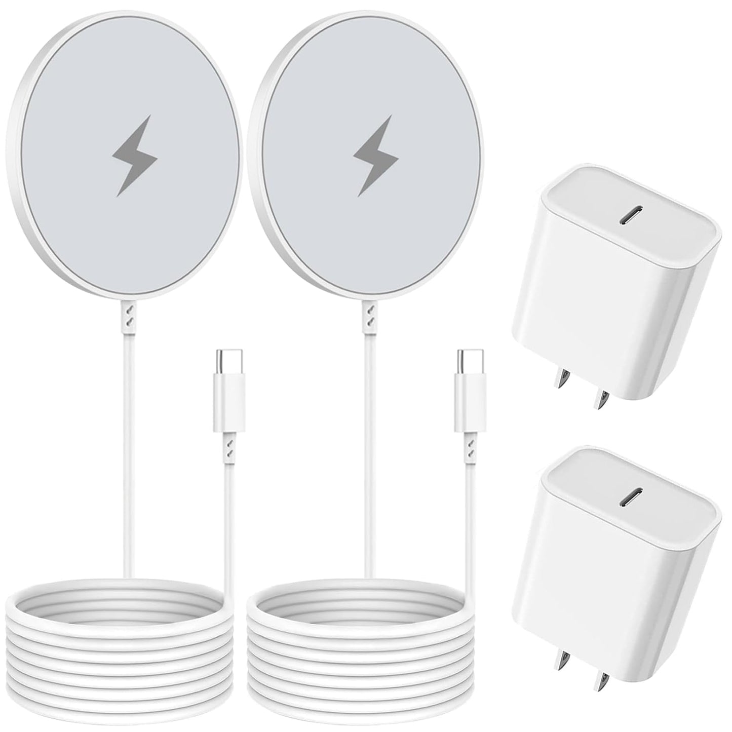 Magnetic Wireless Charger for iPhone 16 Pro Max/16 Pro/15/14/13/12/Plus/AirPods 3/2/Pro 2, 6FT Magnet Charge for Apple Mag-Safe Charger Fast Wireless Charging Pad with USB C Charging Block, 2Pack