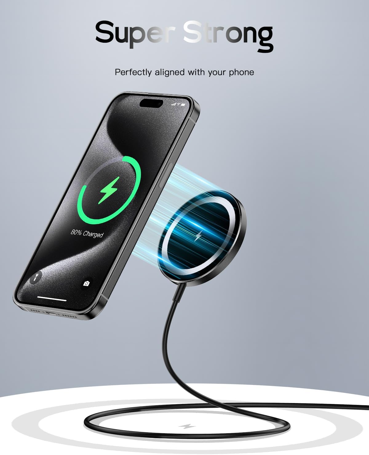 for Mag-Safe Charger, Magnetic Wireless Charger Made for iPhone 17/17 Pro/17 Pro Max/Air/16/15/14/13/12 Series, Mag Safe Charging Pad for AirPods Pro 3 2 (Black)