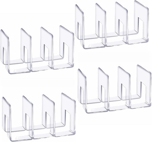 4PCS 3 Sections (Wide 4.2inch) Wallet Organizer for Closet, Handbag Storage, Bookshelves, Bag Organizer, Acrylic Desktop File Organizer, Desktop Accessories Organizer (Clear)