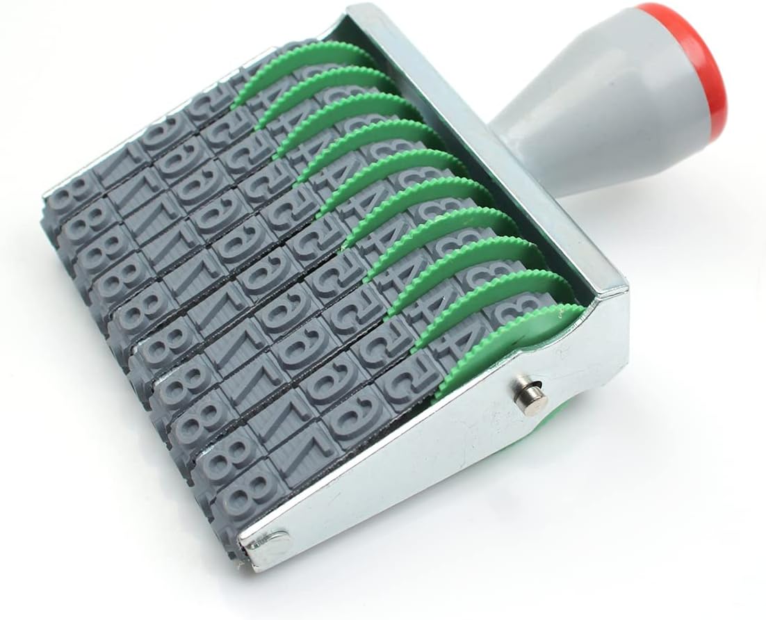 11 Digits Rubber Number Stamps 0-9 Business Stamps Office Stamps Logo Stamp Date Stamp Adjustable Multi- Functional Creative Symbol Rolling Wheel Stamp Personalized Custom Custom Stamps