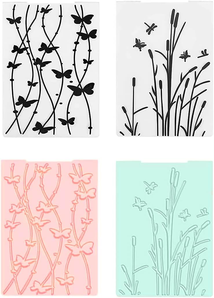 12Pcs Flower Leaf Embossing Folders DIY Craft Paper Card Embossing Template Stencil Paper Card Decorating Mold Plastic Embossing Machine Template for Card Making Scrapbooking Photo Album Decoration