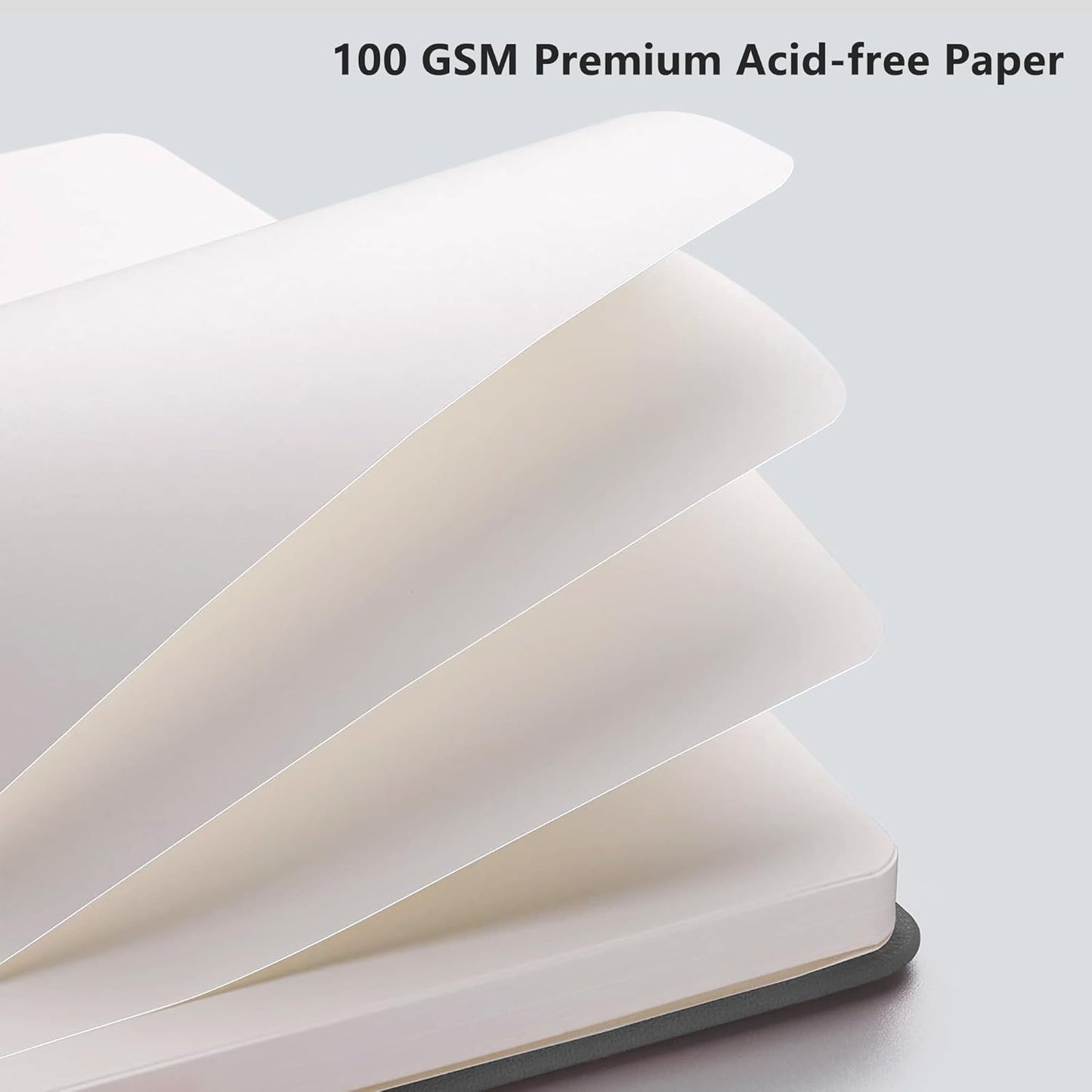 RETTACY Blank Journal Notebook, 192 Pages, A5 Medium Size (5.7'' x 8.3''), Leather Hardcover, 100 GSM Thick Paper, for Sketching, Drawing, Painting (Gray)