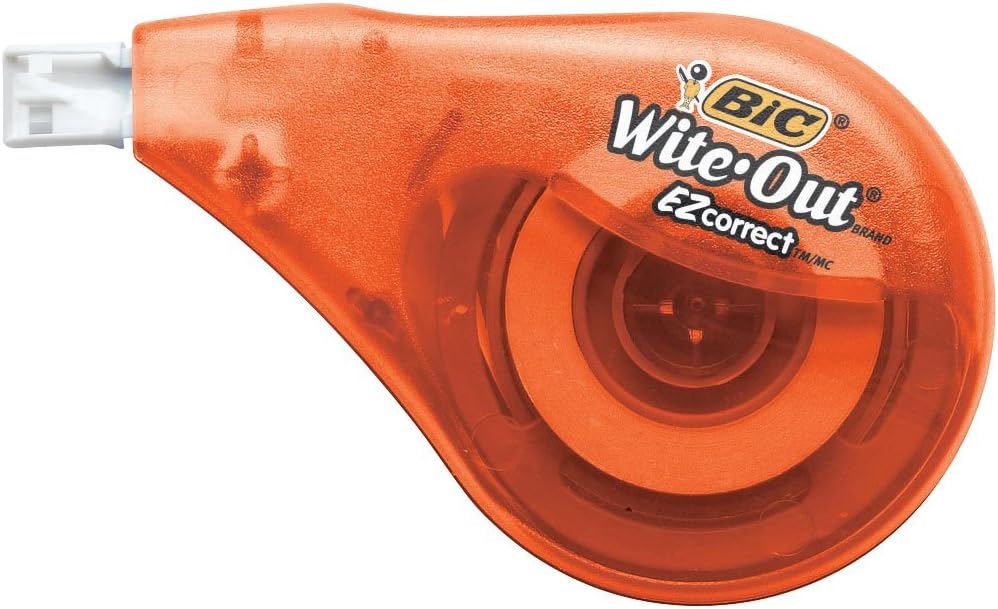 BIC Wite-Out Brand EZ Correct Correction Tape, 39.3 Feet, 10-Count Pack of white Correction Tape, Fast, Clean and Easy to Use Tear-Resistant Tape Office or School Supplies