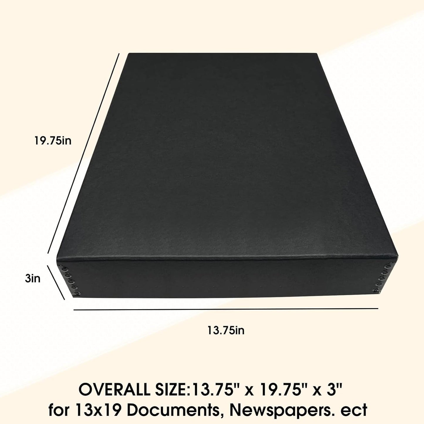 Golden State Art, Acid-Free Archival 13x19 Inches Metal Edge Drop Front Museum Photo Storage Box, Preserve Documents, Prints, Pictures, Photographs, Arts And Crafts, Black