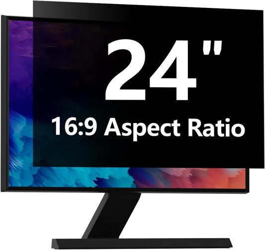 Computer Privacy Screen Protector 24 Inch with Hp Dell Acer Asus Samsung LG and More, Removable Security Shield Filter for 16:9 Aspect Ratio Monitor Like ViewSonic Sceptre AOC Koorui BenQ (24" Diagonal 16:9 1 Pack)