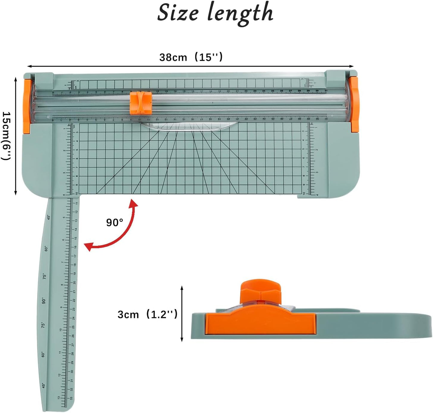 A4 Paper Cutter -12 Inch Paper Trimmer with 2pcs Replacement Blades with Safeguard Side Rulerfor Cut Gift Card,Coupon,Label, Cardstock,Photo