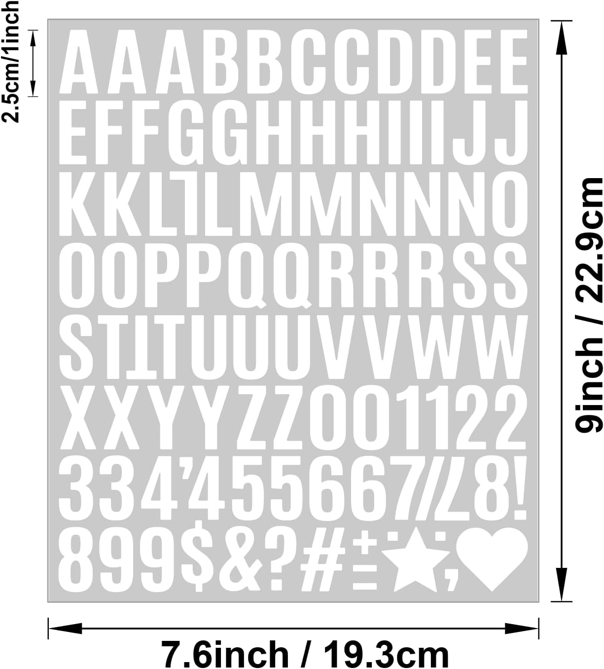 1960Pcs Waterproof 1" Vinyl Alphabet & Number Stickers - Self-Adhesive for Mailboxes, Windows, Doors, Signs, Vehicles & More, White