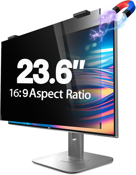 Magnetic Computer Privacy Screen 23.6 inch, Hanging Privacy Screen for Computer Monitor for 16:9 Frameless Monitor, Acrylic Eye Protection Anti Glare Blue Light Computer Screen Privacy Filter