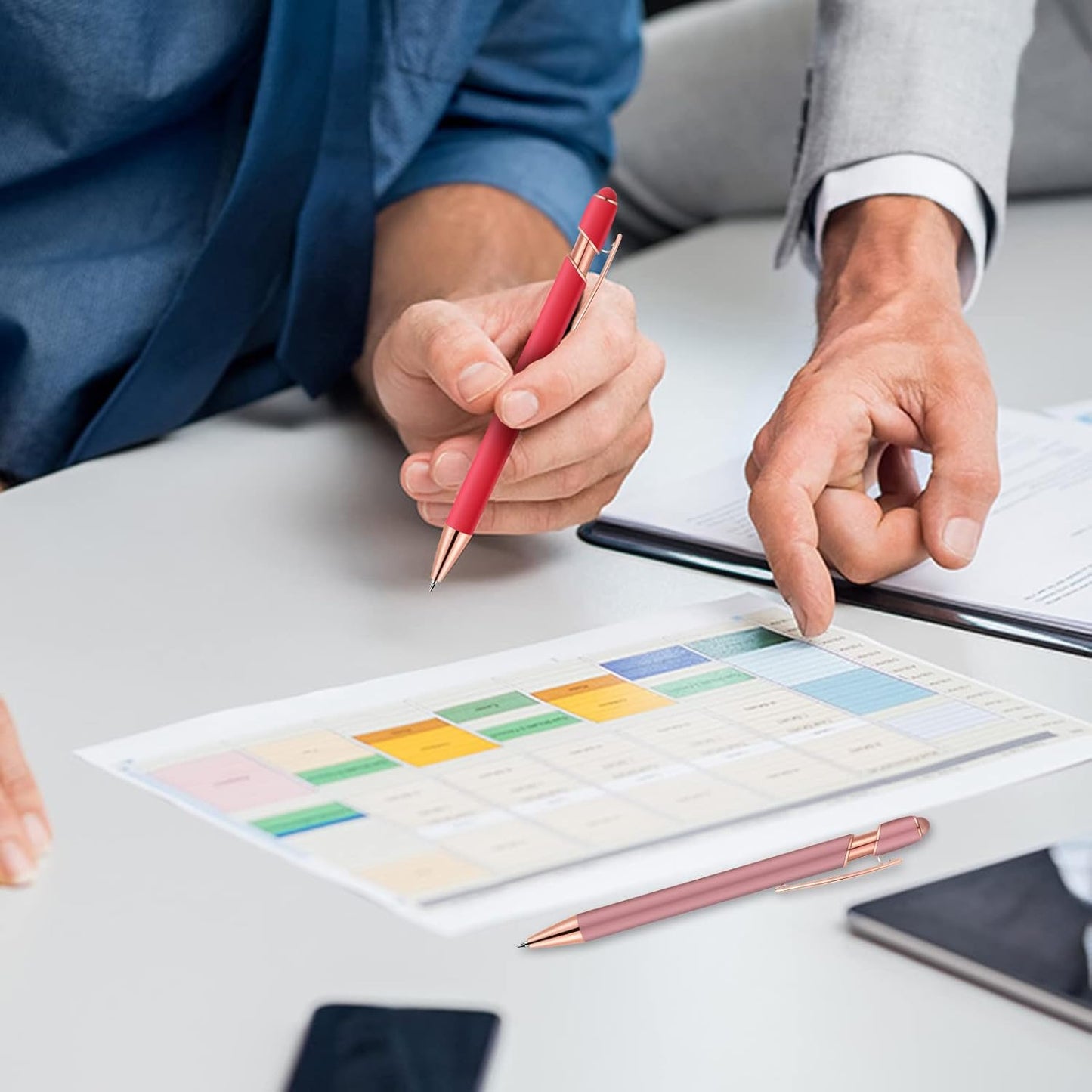 12 PCS 2 in 1 Stylus Ballpoint Pen with Stylus Tip, 1.0 mm Black Ink Metal Pen Stylus Pen for Touch Screens (All Red)