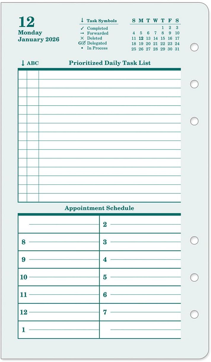 FranklinCovey - Original Two Page Per Day Ring-Bound Planner (Pocket, Jan 2026 - Dec 2026)