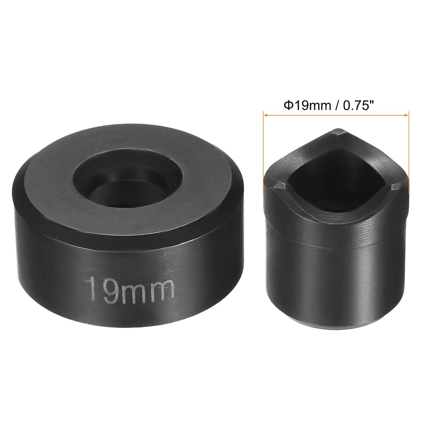 HARFINGTON Sheet Metal Punch Hole Punch 19mm Bearing Steel Precise Cutting Manual Knockout Kit with External Hex Shank for Metal Steel Plate Sink Stainless Steel, Black