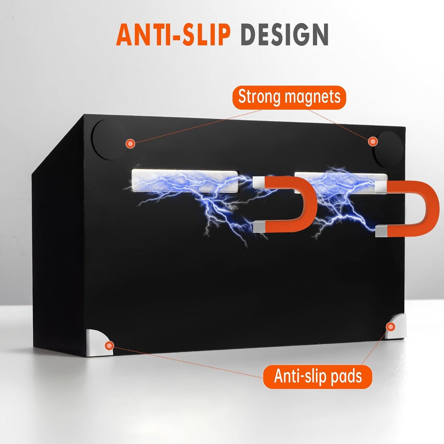 BEYGORM Magnetic Dry Erase Marker Holder for Whiteboard,Non-slip Acrylic Magnet Pen Holder for Fridge Refrigerator,Locker Organizer for Work,Locker Accessories,Pencil Cup for Desk(Black)