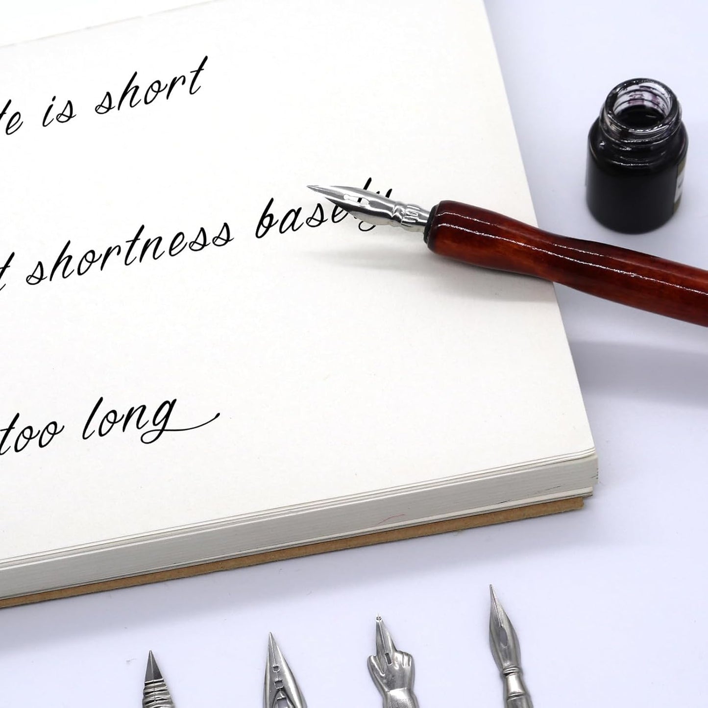 Dip Pen Holder, Wood Nib Holder, 5Pcs Dip Pen Holder Comfortable Grip Dip Pens Holder 5.91in Pen Nib Holder Art Painting Nib Pen Comic Creation Cartooning Red Wood Color