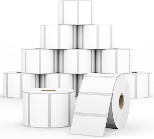 12 Rolls 2.25" x 1.25" Direct Thermal Labels, Shipping Labels Compatible with Zebra, Rollo, Munbyn Thermal Printers for Mailing Postage Address Barcode