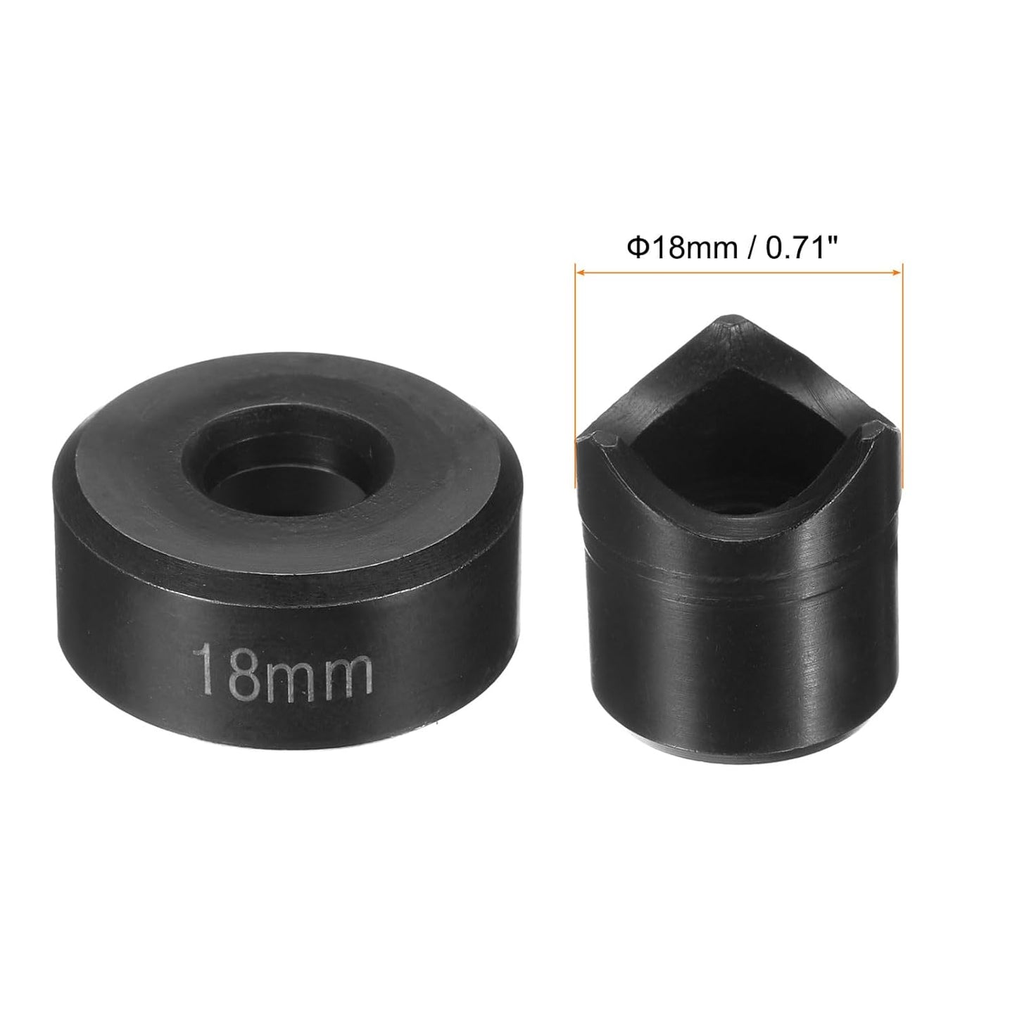 HARFINGTON Sheet Metal Punch Hole Punch 18mm Bearing Steel Precise Cutting Manual Knockout Punch Kit for Metal Steel Plate Sink Stainless Steel, Black