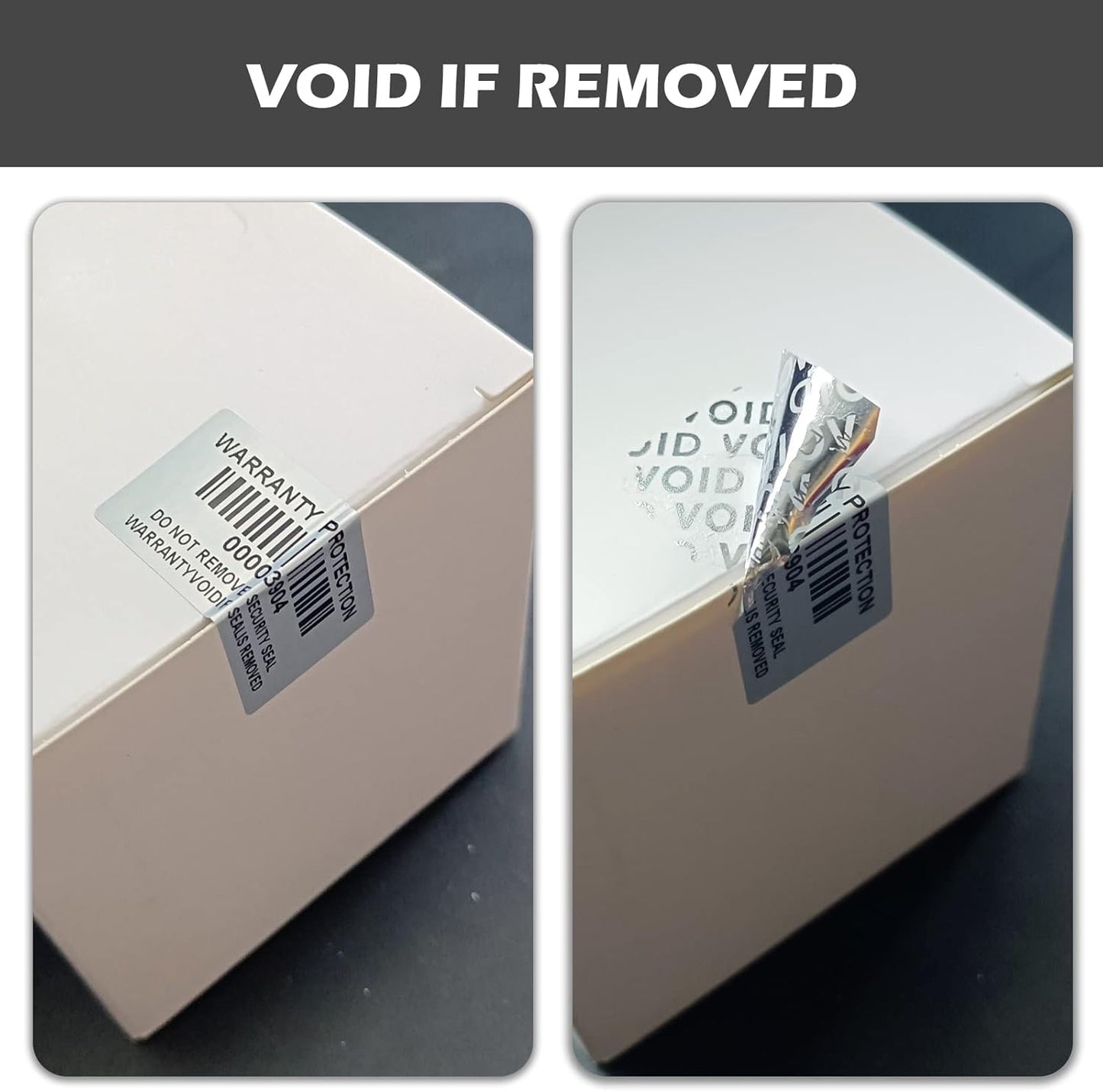 160pcs Tamper Evident Barcode Stickers with Individual Serial Number Security Warranty Void Sticker,Sealing Label for Package(1.6x0.8 inches,Silver)