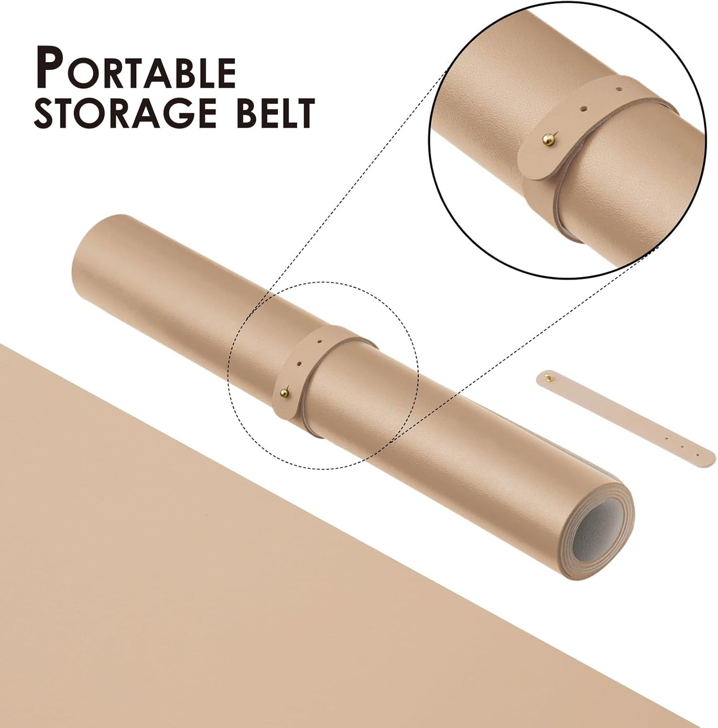 Leather Desk Mat - Non-Slip PU Desk Pad for Office and Home - Desk Organization and Accessories - Ideal for Large Mouse Pad and Desk Mats on Top of Desks (Apricot,27.6"x 13.8")