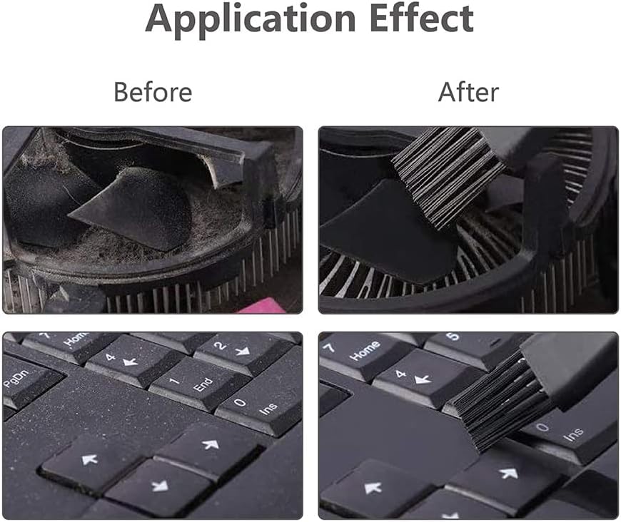 Keyboard Brush,6 in 1 Multi-Purpose Portable Plastic Handle Nylon Anti Static Brush Kit Fit for MacBook Laptop,Phone,Computer Keyboard,Machine,Car Interior Detailing,PP Handle,Razor Cleaning Brush