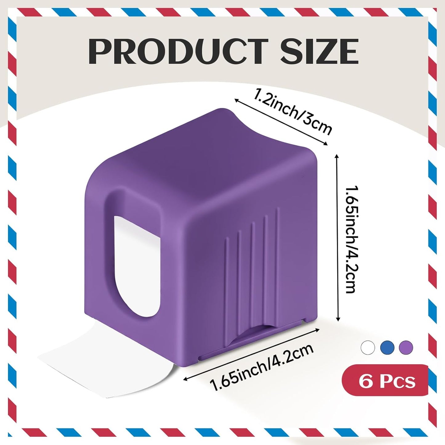 Maitys 6 Pcs Postage Stamp Dispenser for a Roll of 100 Stamps Lightweight Plastic Stamp Roll Holder for 100 Holder Organizer Forever Stamps Mailing Desk Table Home and Office Supplies (Multicolor)