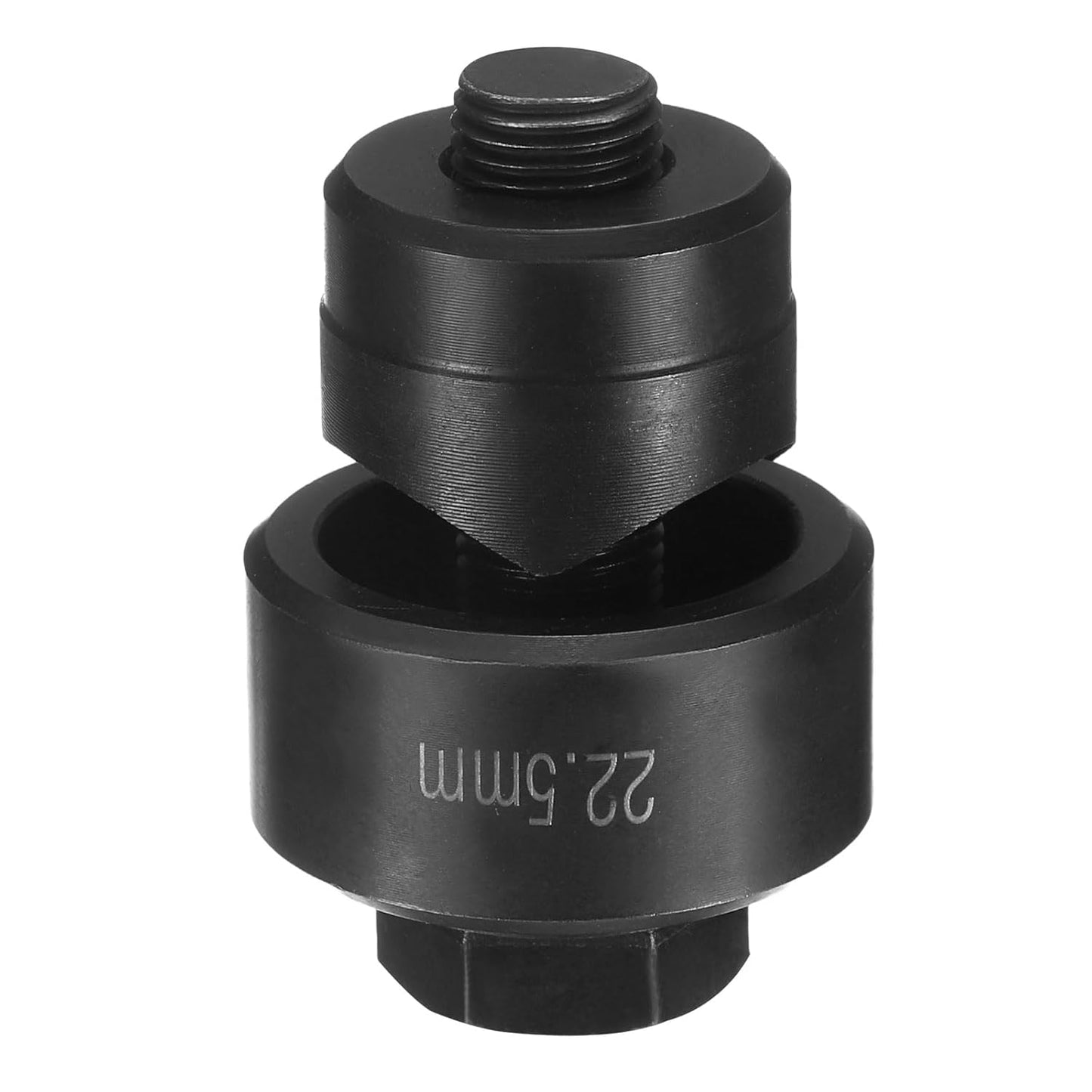 HARFINGTON Sheet Metal Punch Hole Punch 22.5mm Bearing Steel Precise Cutting Manual Knockout Kit with External Hex Shank for Metal Steel Plate Sink Stainless Steel, Black